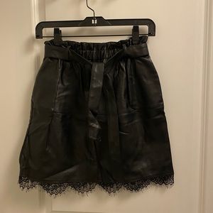 Zara leather skirt with lace